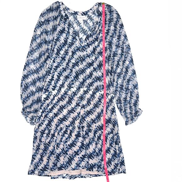 Velvet by Graham & Spencer Leah Blue Tie Dye Long Sleeve Peasant Dress Size M - Picture 13 of 15